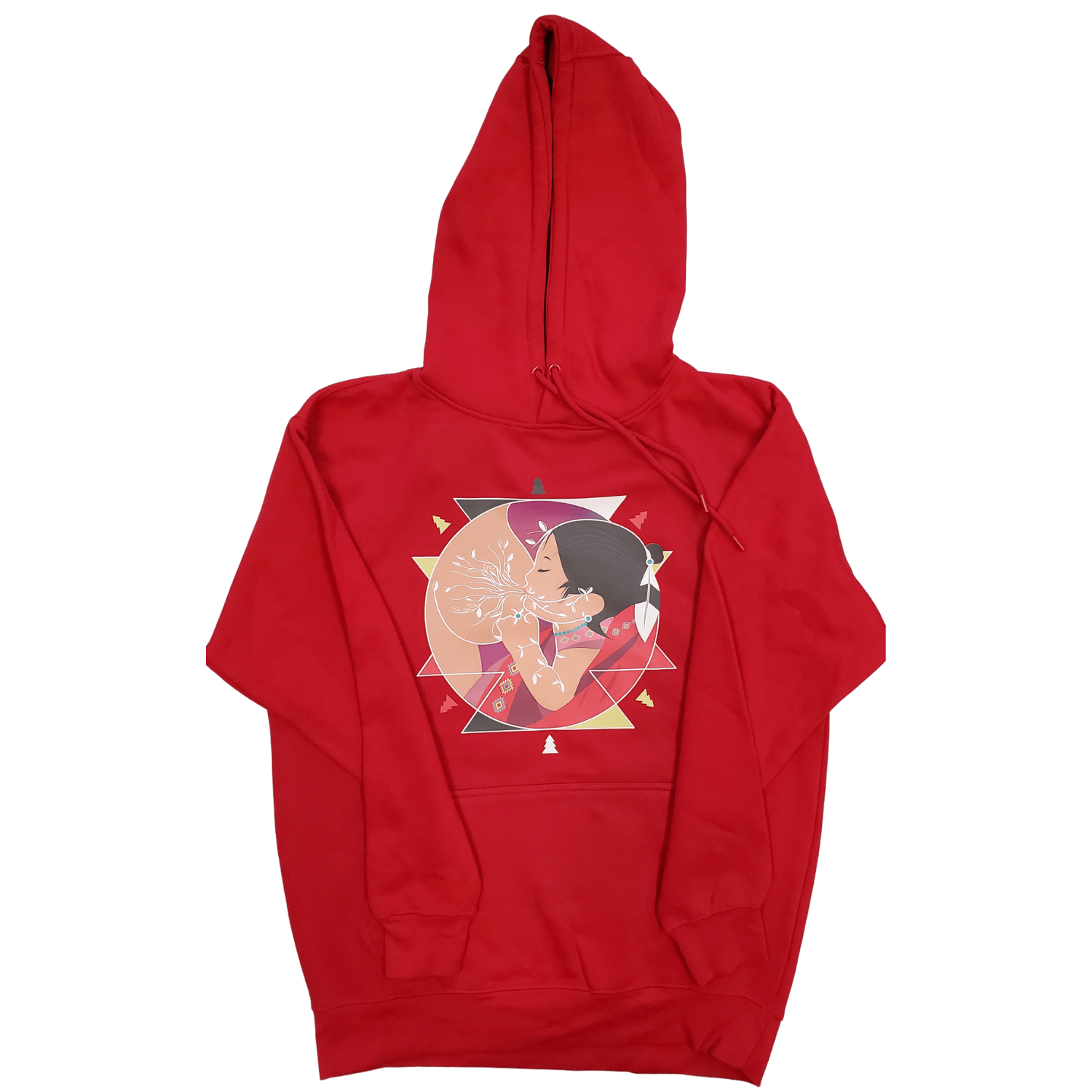 Red Grey Trillium Nde (My Heart) hoodie with a bold rebel design, featuring a comfortable fit and soft fabric.
