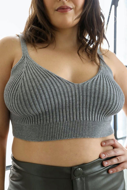 Periwinkle Aether rib knit lounge brami top featuring a soft, stretchy fabric and a fitted, comfortable design.