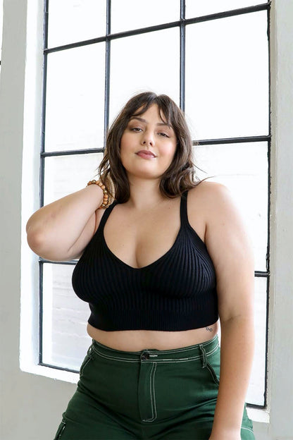 Periwinkle Aether rib-knit lounge brami, a comfortable cropped tops and blouses with a soft ribbed texture, perfect for casual wear.
