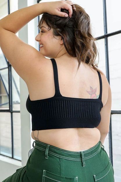 Periwinkle Aether rib-knit lounge brami, a cozy and stylish tops &amp; blouses piece with a fitted ribbed design.