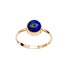 Lapis Lazuli round bezel ring in 14k gold filled from Grey Clymene, showcasing a vibrant blue gemstone set in elegant jewelry.