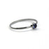 Sterling silver dainty solitaire ring featuring a smooth Iolite gemstone, designed by Grey Clymene in jewelry and watches.
