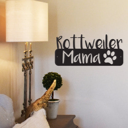 Rottweiler metal wall art decor featuring a detailed image of a Rottweiler dog for home or garden decoration by Canis Minor.
