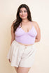 Lavender ruched bralette tank top by Periwinkle Aether, featuring a stylish and comfortable design.