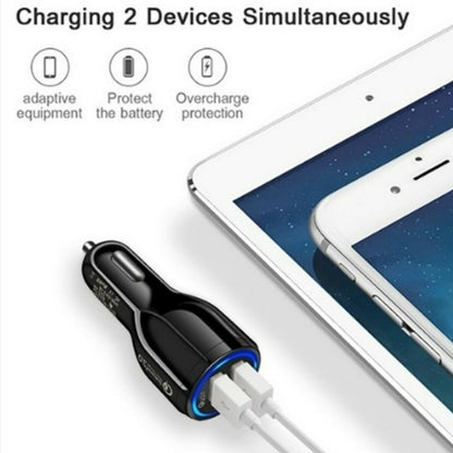 Fuchsia Electra 2-pack USB car charger adapters with 2 ports for fast charging mobile and laptop devices, compact and portable design.