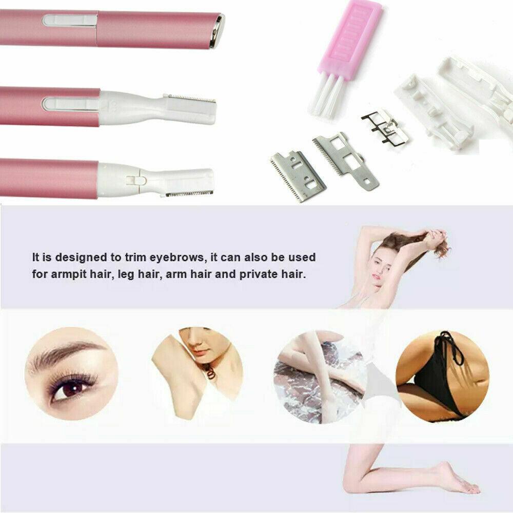 Fuchsia Electra portable electric eyebrow remover and facial hair trimmer, compact device for painless hair removal.