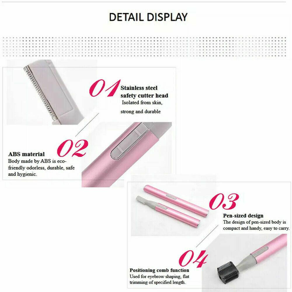 Fuchsia Electra portable electric eyebrow remover and facial hair trimmer with compact design for easy home grooming.