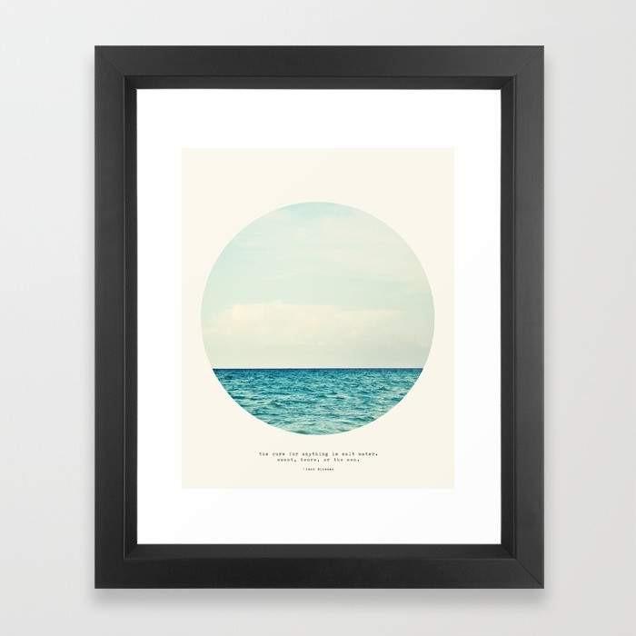 Salt Water Cure Frame home decor art print by Scorpius featuring a framed, artistic print with ocean-inspired design and vibrant colors.