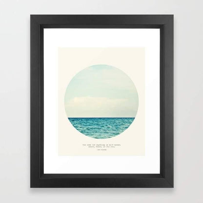 Salt Water Cure Frame home decor art print by Scorpius featuring a framed, artistic print with ocean-inspired design and vibrant colors.