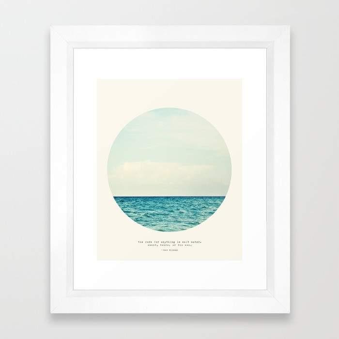 Salt Water Cure Frame home decor art print by Scorpius, featuring a framed coastal-inspired design with vibrant colors and intricate details.