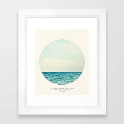 Salt Water Cure Frame home decor art print by Scorpius, featuring a framed coastal-inspired design with vibrant colors and intricate details.