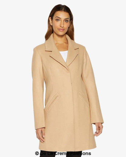 Rose Eleusis Sara Covert button-up coat, stylish jacket with a classic collar, button details, and a tailored fit for women.