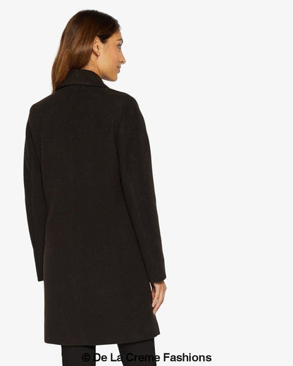 Rose Eleusis Sara Covert Button-Up Coat showing a stylish button-up jacket in a tailored fit with a classic collar.