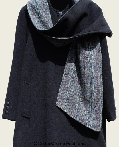 Rose Eleusis ScarpiA wool and cashmere overcoat with integrated scarf detail, showcasing a stylish, warm jacket with elegant design.
