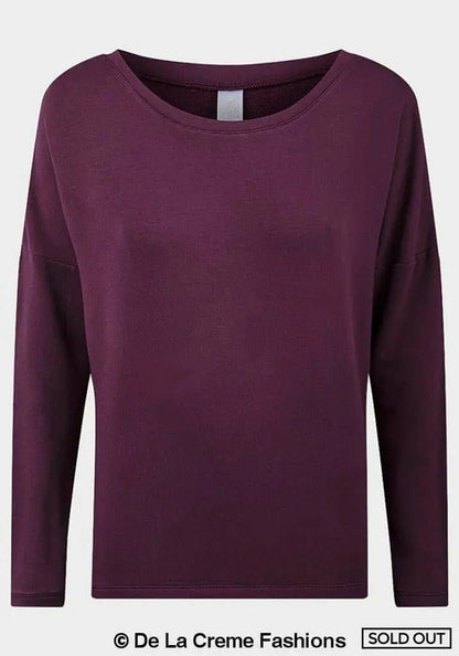 Purple ladies fleece-lined sleepwear top from Secret Treasures by Rose Eleusis, cozy and soft for comfortable nights.