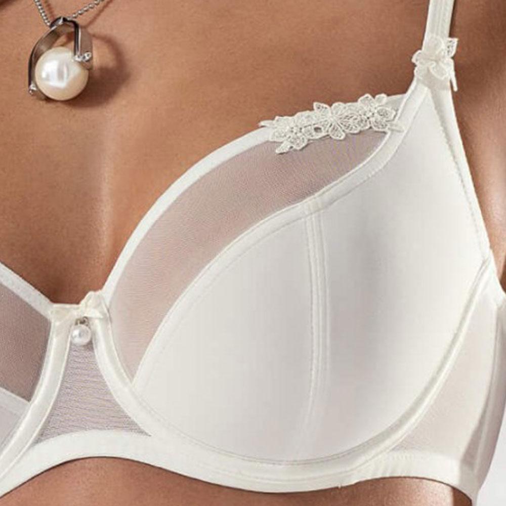 Semi-sheer wired bridal bra from Lisca Zarah by Lime Lucy, featuring full-figure support and delicate lace detailing.