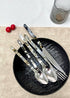Set of 10 modern elegant Terra flatware Bistrot style cutlery by Inspecial Home, silverware set for home decor and dining.