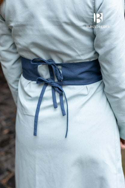 Blue belt from Azure Briseis Sieglinde Woad collection, featuring intricate design, perfect for festivals and parties.