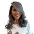 Silver Fox premium human hair wig by Peach Clymene showing long, sleek silver hair styled naturally.
