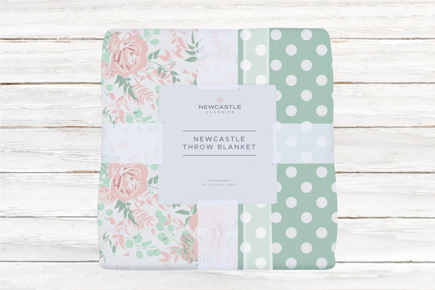 Kids and babies cotton muslin throw blanket featuring desert rose and jade polka dots by Lavender Charlie.