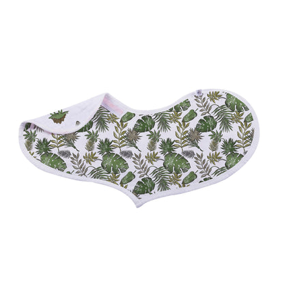Lavender Charlie Dino Days cotton burp cloth and bib set for kids and babies, featuring colorful dinosaur designs on soft fabric.