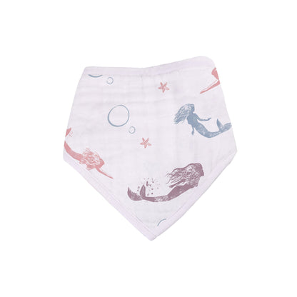 Lavender Charlie Under The Sea bamboo bandana bib 4-pack for kids and babies, featuring colorful ocean-themed designs.