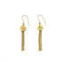 Ariel Bullet Tassel Earrings with slate and salt-colored bullet accents and tassel details, stylish jewelry accessory.