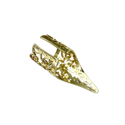 Ariel Khmer Temple Ring featuring intricate carved details, made of dark metal with a unique temple-inspired design.