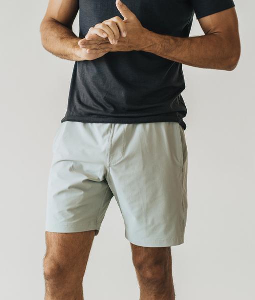 Sky Felix slate plain shorts, casual T-shirts, shown in a relaxed fit with a simple, solid color design on a plain background.