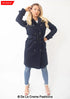 Navy slim fit lightweight trench coat by Rose Eleusis, tailored design with classic collar and button closure, ideal for transitional weather.