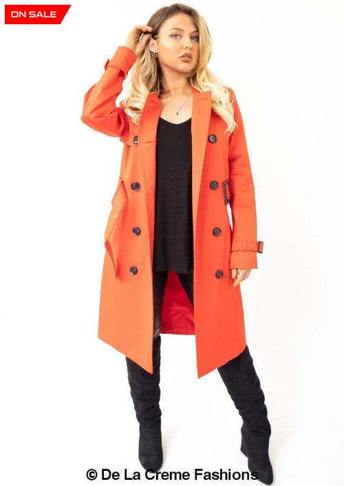 Red Rose Eleusis slim fit lightweight trench coat for women, stylish jacket ideal for transitional weather.