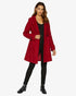 Red Rose Eleusis slim fit shawl hooded coat, stylish jacket with a tailored silhouette, perfect for cool weather.