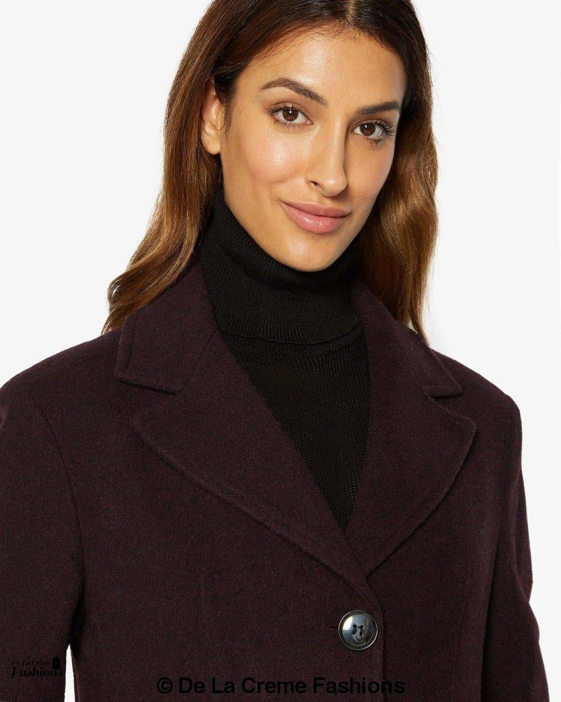 Rose Eleusis slim fit wool blend longline maxi coat, stylish jacket with tailored fit and cozy wool blend fabric.