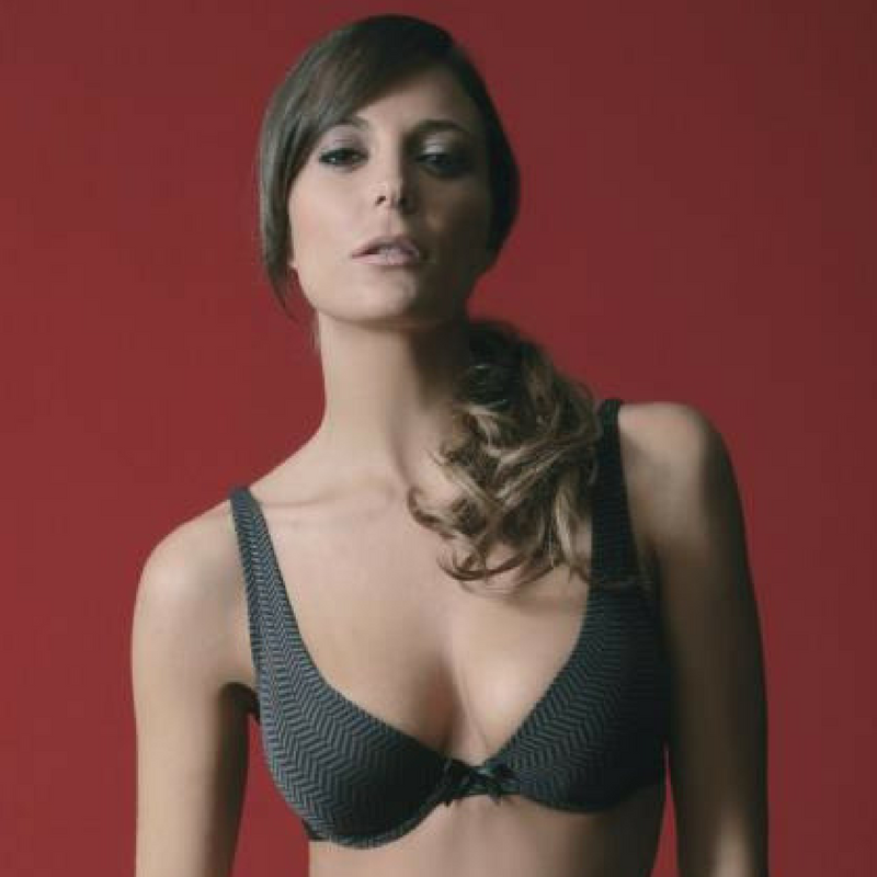 Lime Lucy Sassa Dark Soul Deep-V Plunge Push-Up Bra in black lingerie with lace details, designed for support and style.