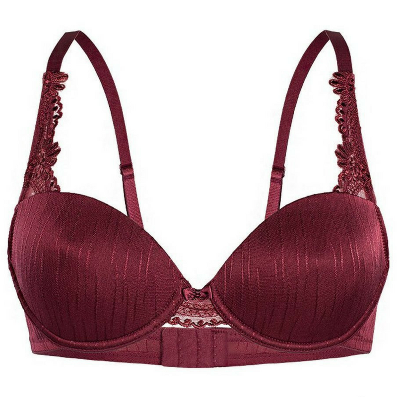 Lime Lucy Sassa Miracle molded cup padded plunge bra in black with smooth cups and adjustable straps.