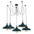 Sangria Angel Industrial Spider Adjustable Multi-Arm Pendant Light with five arms and E27 bulbs, modern lighting fixture.