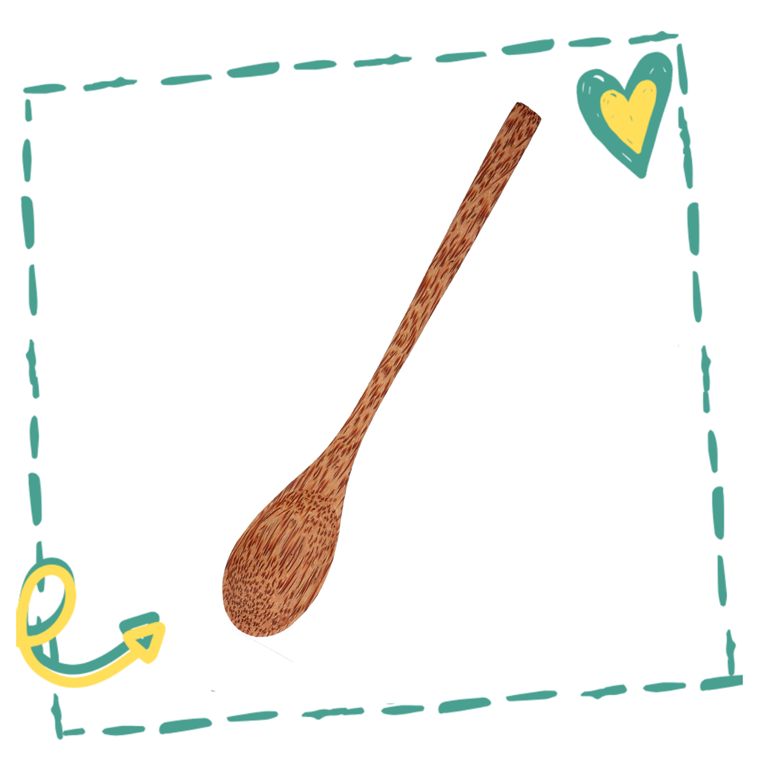 Handcrafted wooden coconut spoon from Yellow Lavender, ideal for kitchen and home use, showcasing a smooth, natural finish.