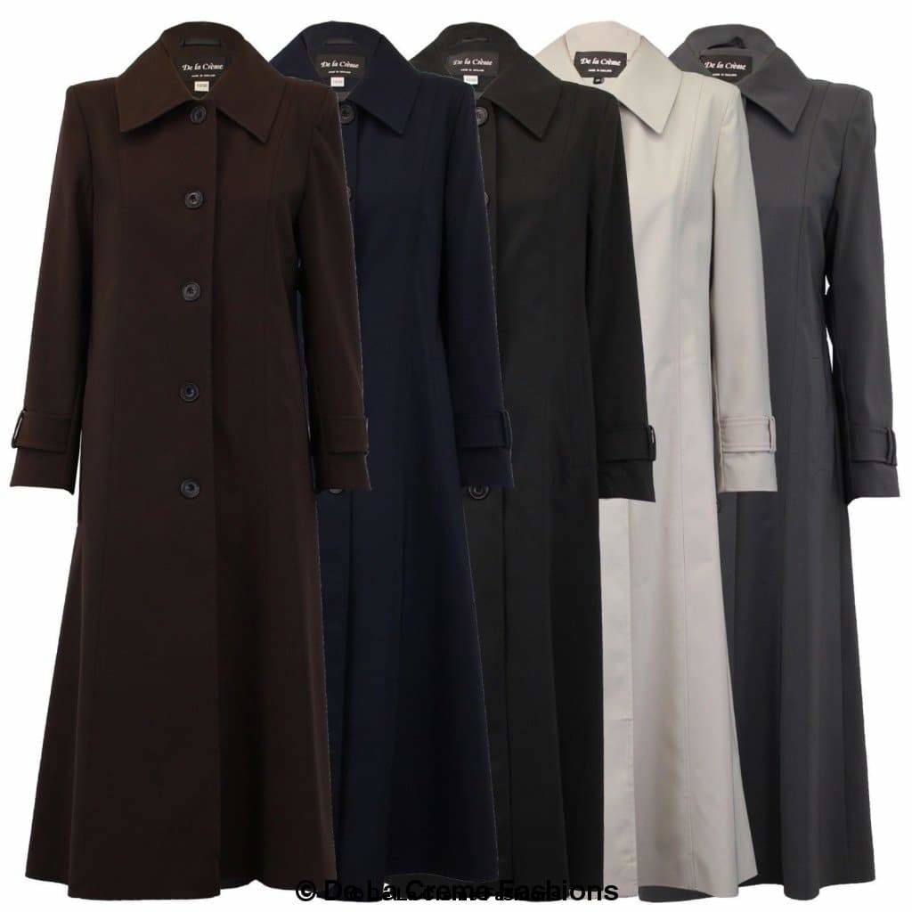 Longline Rose Eleusis Spring/Summer Mac Coat in lightweight fabric, shown on a hanger with a neutral background.