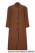 Plus size long coat by Rose Eleusis in toffee color, perfect for spring and summer, featuring a stylish and comfortable design.
