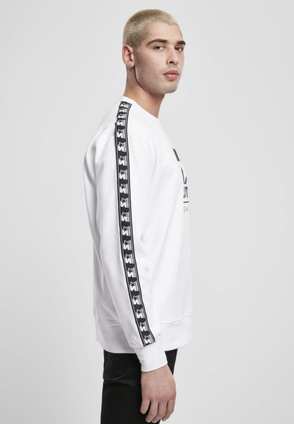 Callisto Starter Logo Taped Crewneck sweatshirt featuring a ribbed collar and taped logo design in a casual fit.