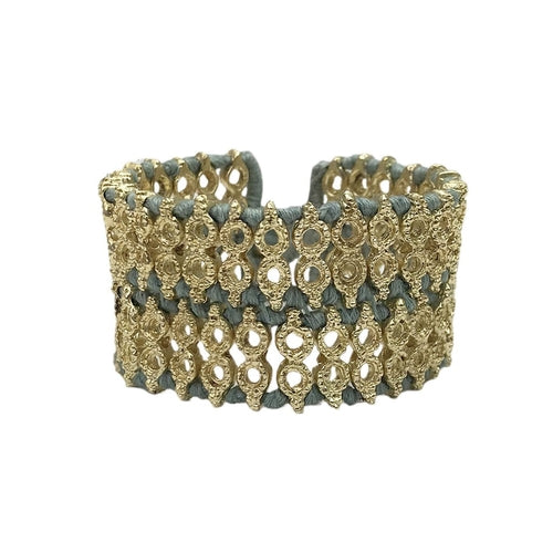 Ariel Riya cuff bracelet featuring a bold, stylish design with intricate metalwork, perfect for making a statement accessory.