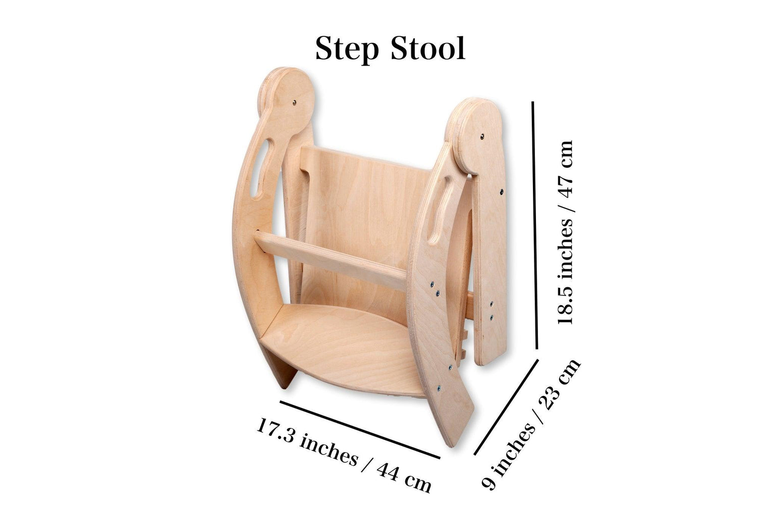 Red Oceanus foldable Montessori kitchen step stool with non-slip surface and sturdy wooden construction for safe child use.