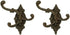 Set of two Yellow Icarus cast iron swivel wall hook brackets with three hooks each, 5.75 inches, for home decor and organization.