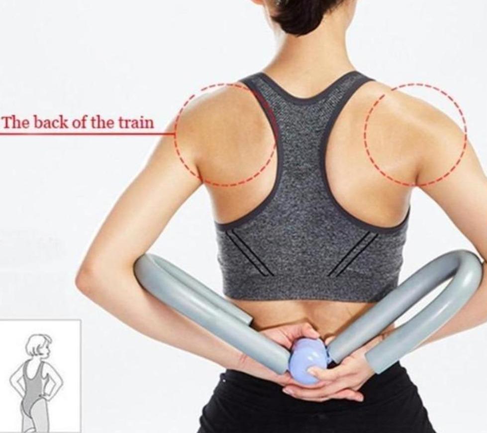 Yellow Pandora thigh and arm exercise muscle strengthening flexor equipment with adjustable straps and ergonomic design.