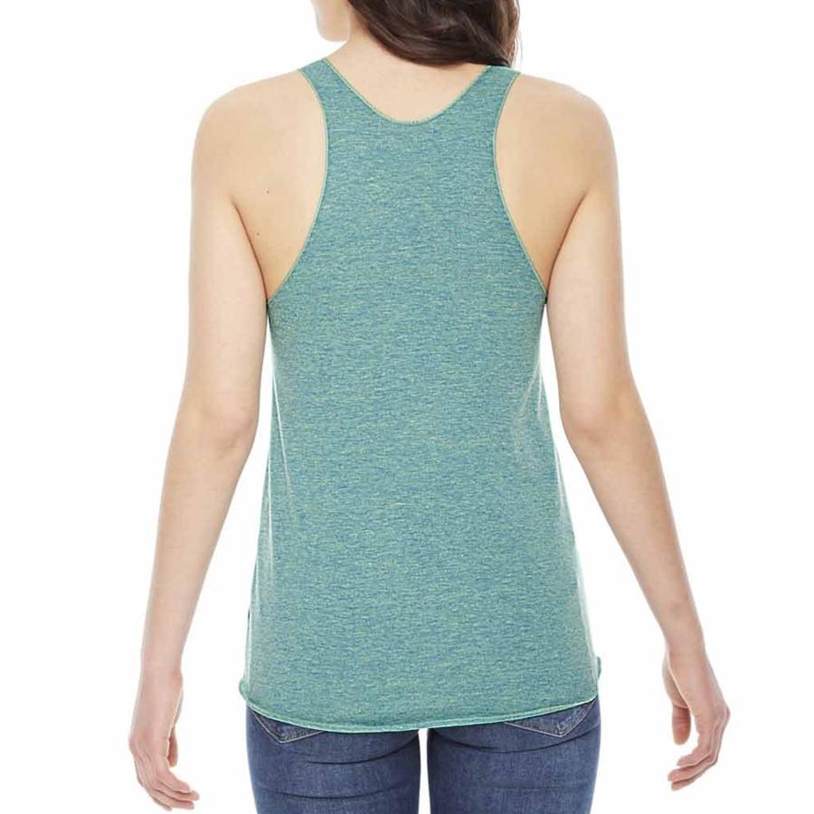 Yellow Crazy Cat Lady tank top by Indigo Tiger, featuring a playful design on the back, perfect for cat lovers.