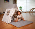 White tent cover and mat for climbing triangle, made by Red Oceanus, designed for outdoor or indoor climbing furniture.