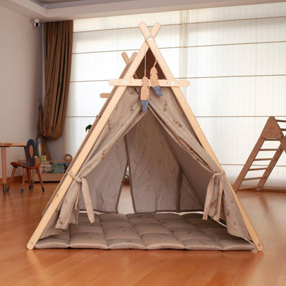 Red Oceanus XL play tent and play mat set featuring a bunny design, ideal for children&