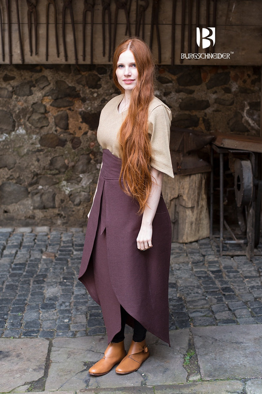Brown Skirt Tharya by Azure Briseis, perfect for festivals and parties, shown with flowing fabric and stylish design.