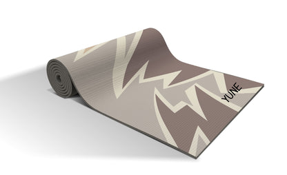 Grey Yune Yoga Mat by Rose Sooty, 6mm thick, non-slip, eco-friendly yoga equipment for health and wellness.