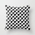 Black and white hearts patterned cushion by Scorpius, soft textile pillow with a charming heart design and plush appearance.